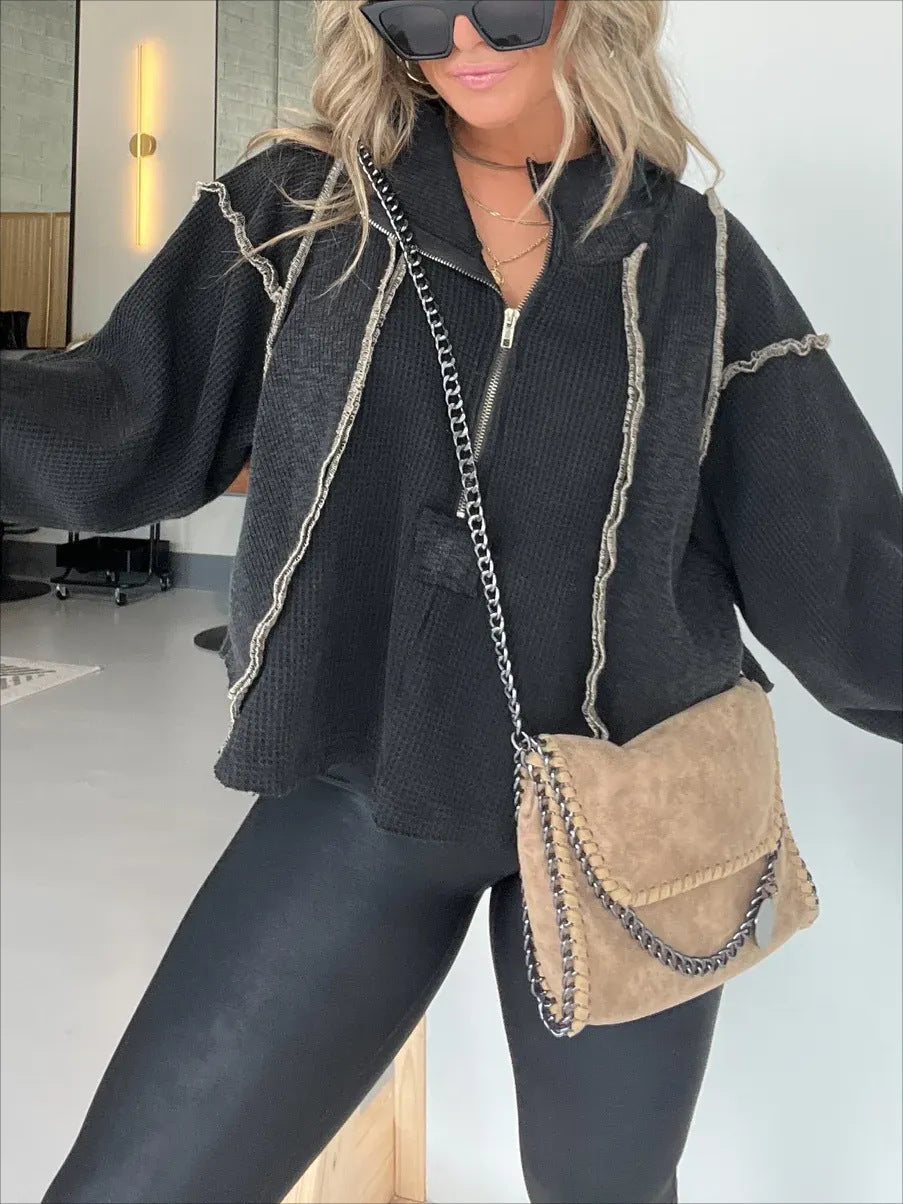 WW | Women's irregular hem sweater for autumn and winter