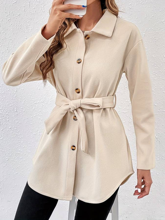 WW | Women's Coat with Buttons and Belt
