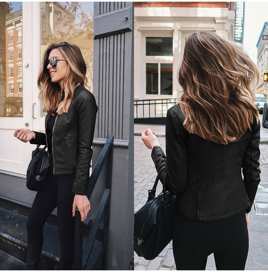 WW | Elegant Italian leather biker jacket