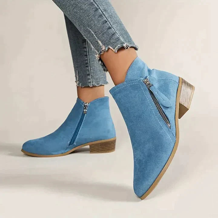 WW | Wildleder Stiefeletten mit Reißverschluss für Damen - Perfekt für den Alltag