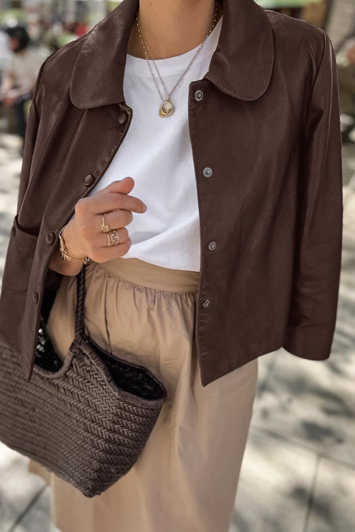 WW | Leather Fleece Collar Jacket