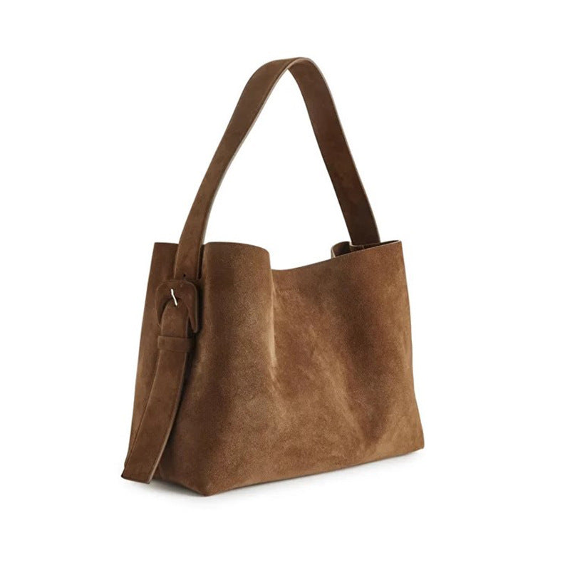 WW | Suede Tote Bag With Belt Closure