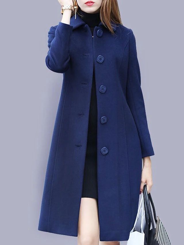 WW | Slim Wool Coat with Temperament for Women