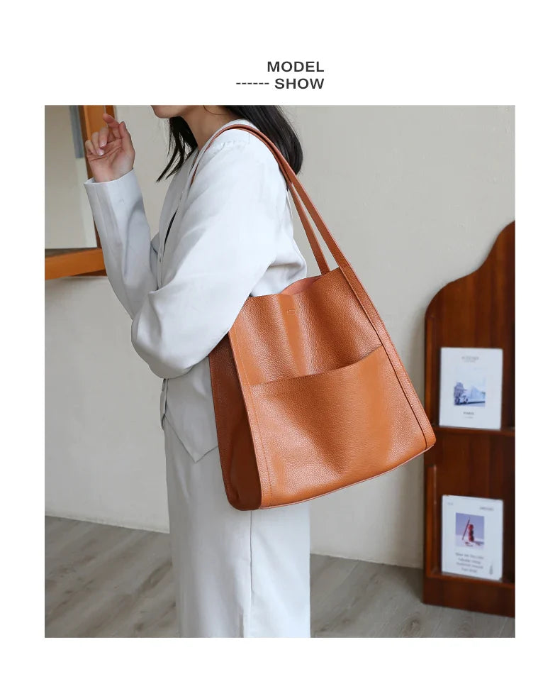 Leather-style shoulder bag