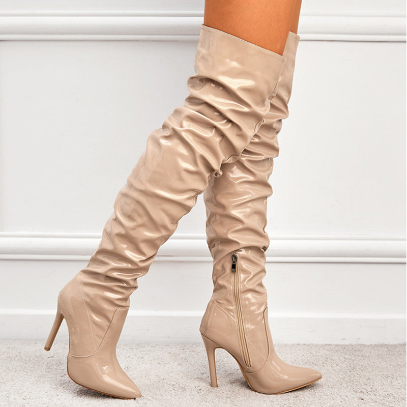WW | Kniehohe Lange Stiefel Für Frauen Mit Super Hohem Absatz Für Partys