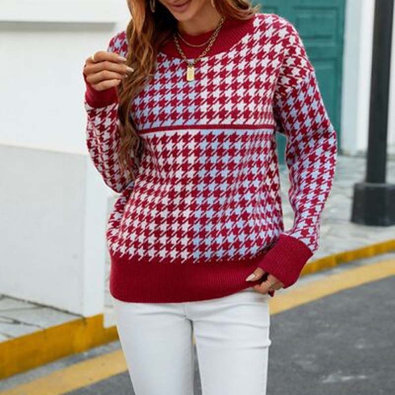 WW | Geometrischer Strickpullover mit Modernem Muster
