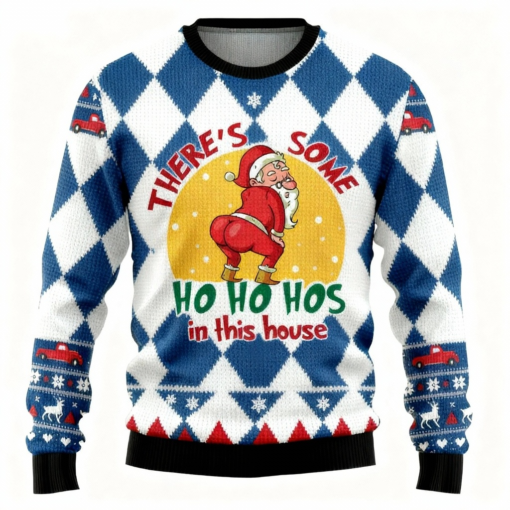 WW | Hässlicher Weihnachtspulli Party [2025] | Weihnachtsmann "HO HO HO" Design Edition