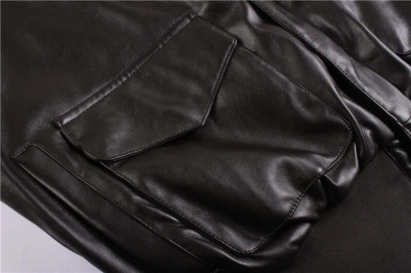 WW | Men's Leather Jacket with Practical Pockets