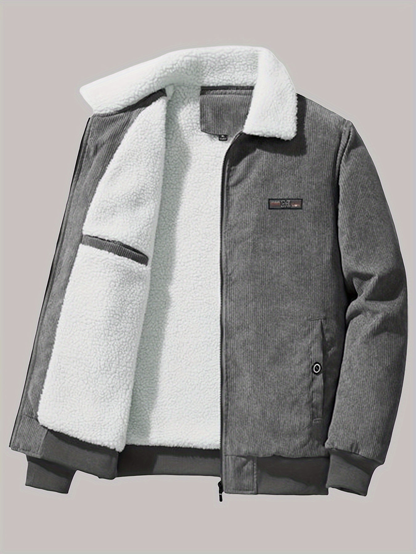 WW |  Mit Etikett Patch Fleece Gefütterte Winterjacke Für Herren - Ideal für Winter