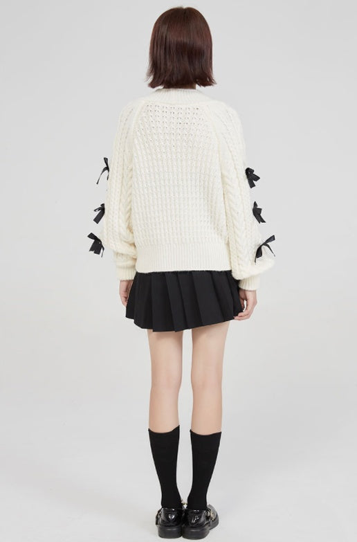 WW | Modischer Strick-Cardigan mit Schleifen-Details