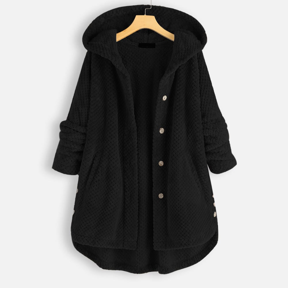 WW | Halblange, wendbare Fleecejacke mit Kapuze für den Winter