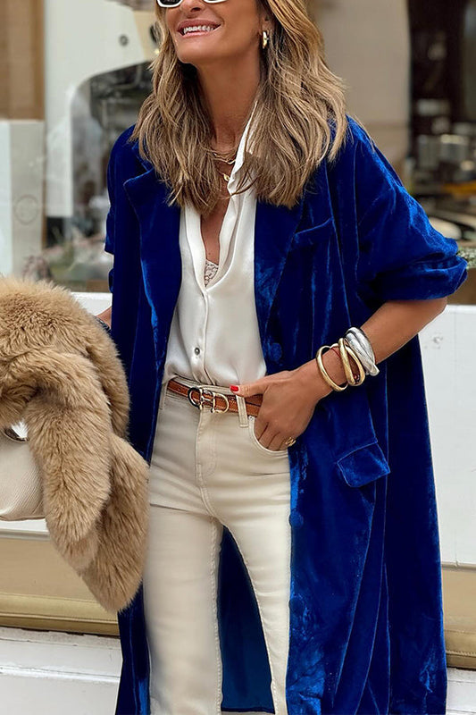 WW | gold velvet trench coat long skirt jacket