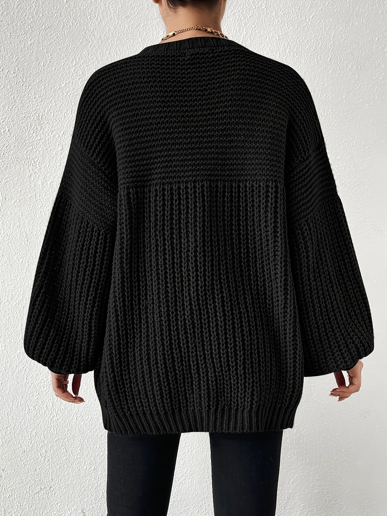 WW | Cozy Chunky Knit Drop-Shoulder Cardigan for Women - Perfect for Relaxed Days