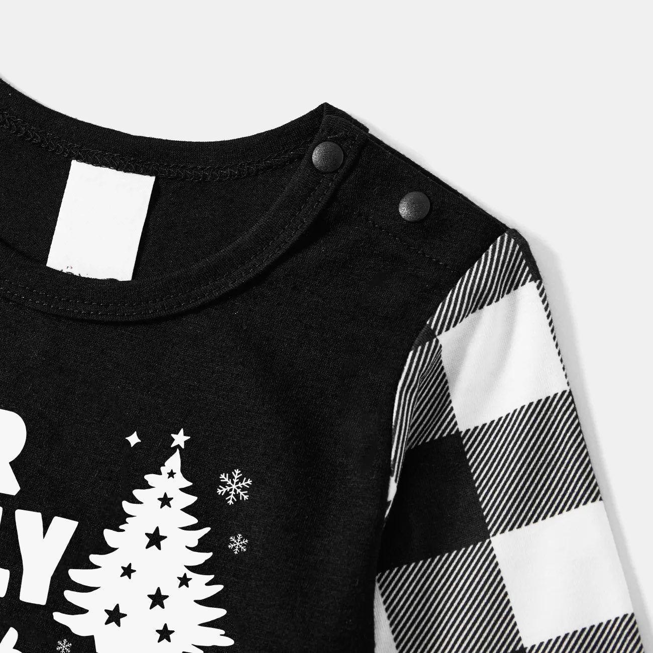 WW | Weihnachtsbaum & "2025 Gemeinsam Erinnerungen schaffen" Gemusterte Schwarz-Weiß Karierte Pyjama-Set