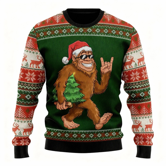 WW | Lustiges Tiermuster Design - Festival der Feiertagsdrucke Hässlicher Pullover