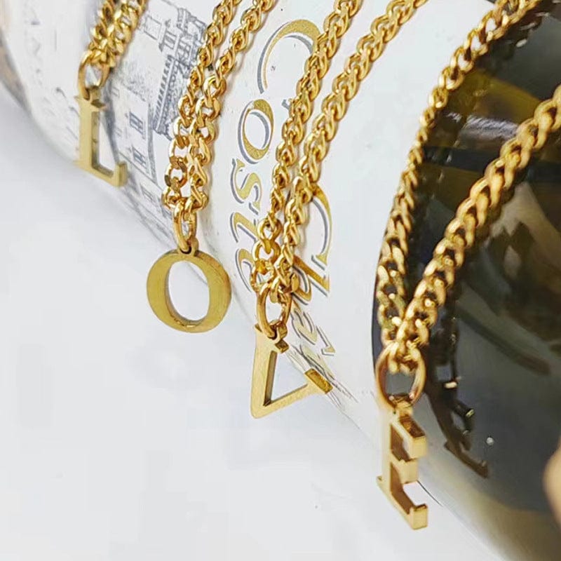 WW | Letter All Match 14k Stainless Steel Necklace