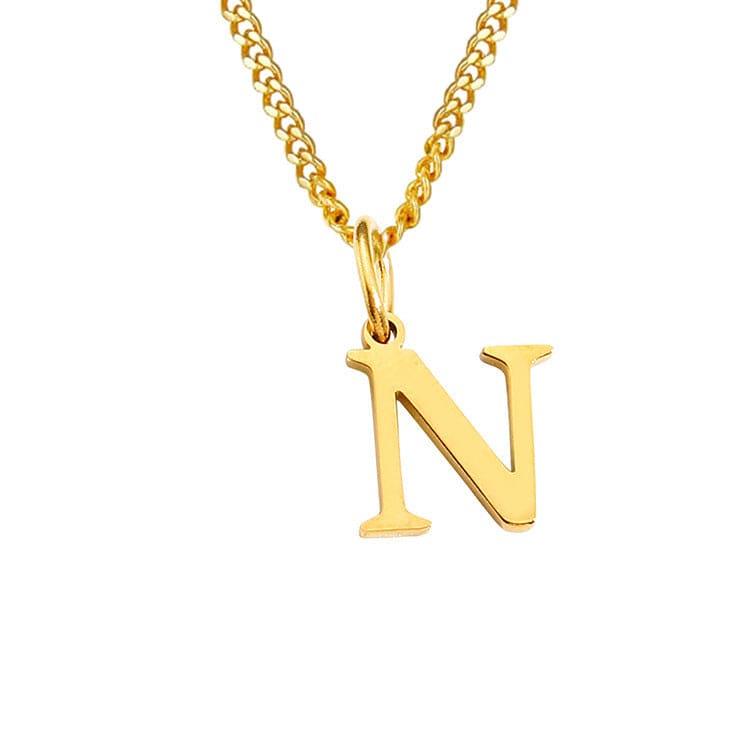 WW | Letter All Match 14k Stainless Steel Necklace