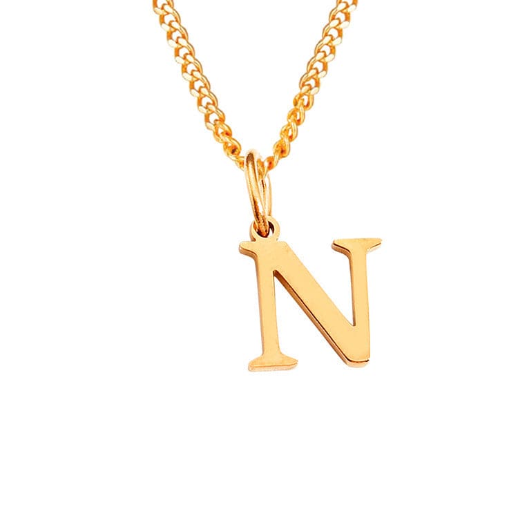 WW | Letter All Match 14k Stainless Steel Necklace