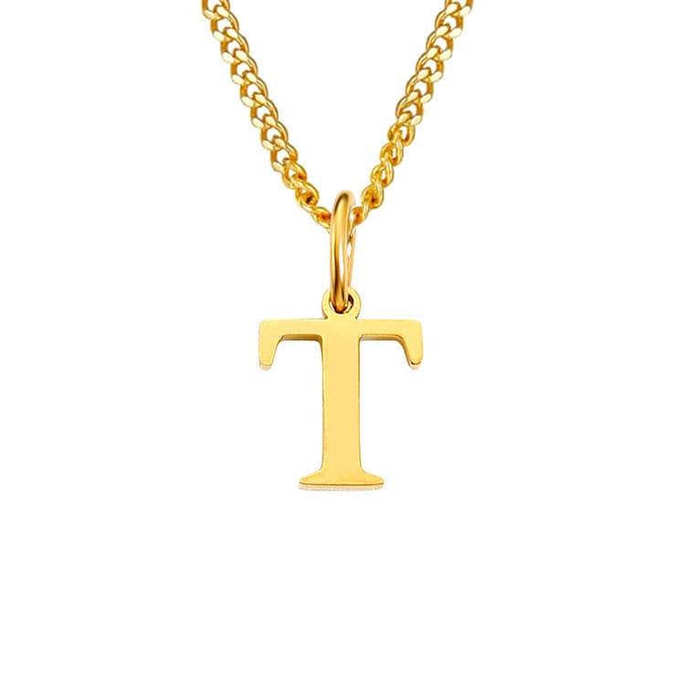 WW | Letter All Match 14k Stainless Steel Necklace