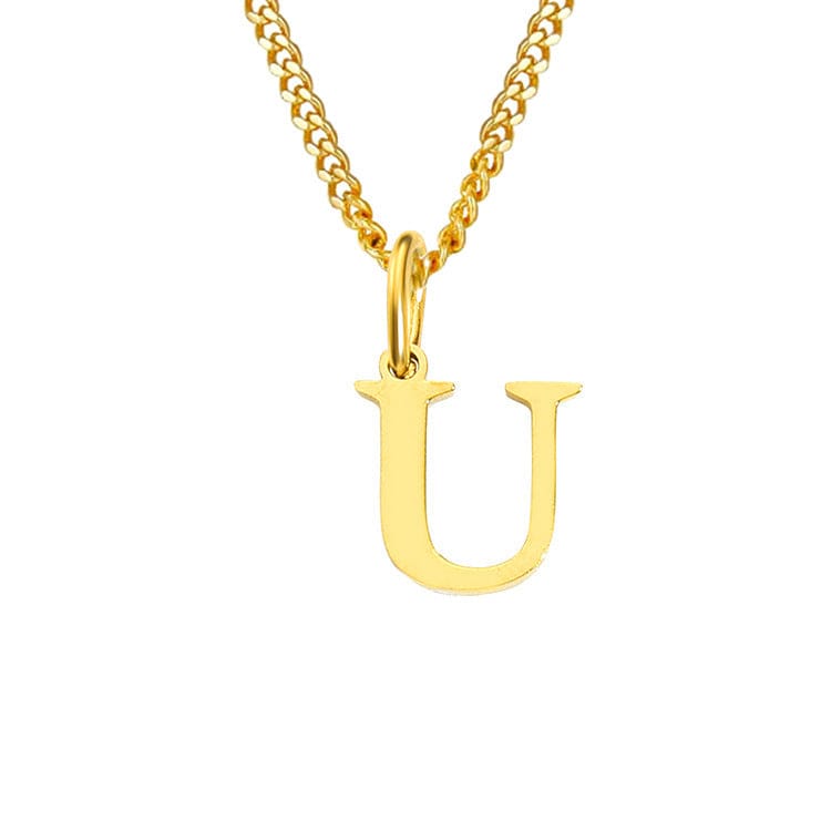WW | Letter All Match 14k Stainless Steel Necklace