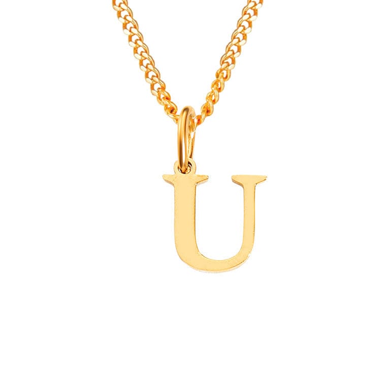WW | Letter All Match 14k Stainless Steel Necklace