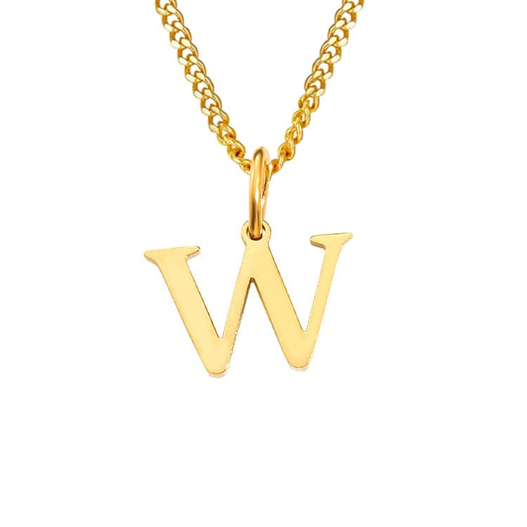 WW | Letter All Match 14k Stainless Steel Necklace