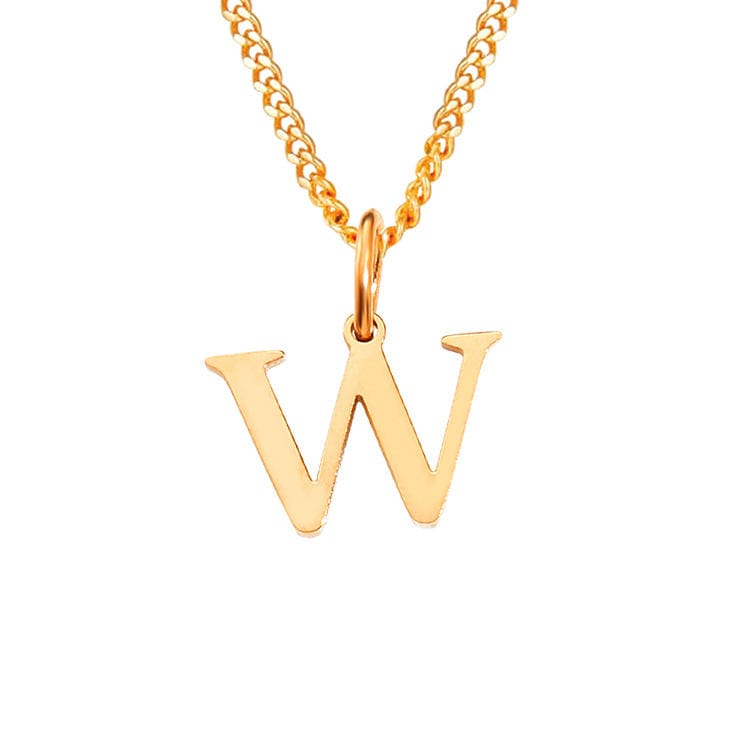 WW | Letter All Match 14k Stainless Steel Necklace