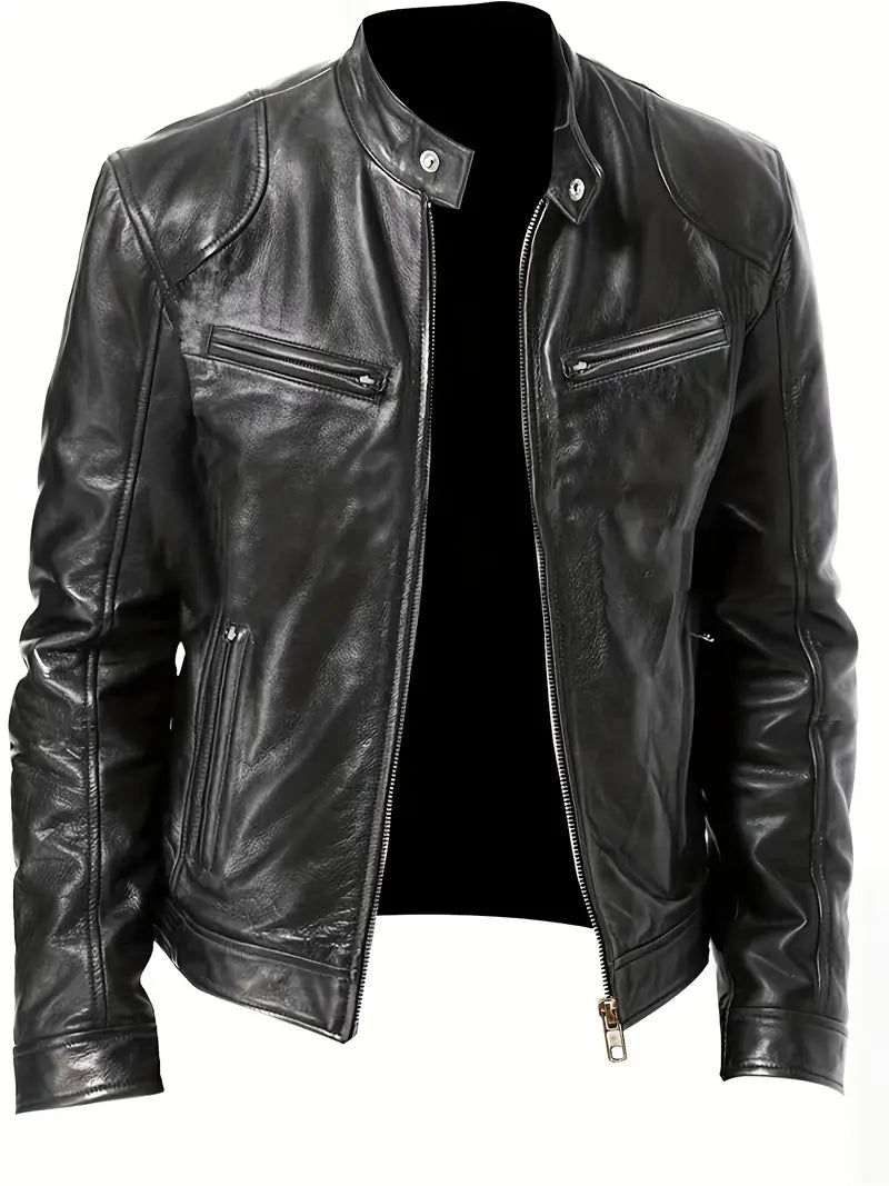 WW |  Lederjacke mit Taschen für Herren - Chic und Perfekt für den Alltag