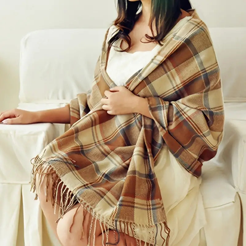 WW | Scarf with Cashmere Feel & Diamond Pattern