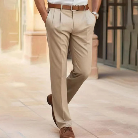 WW | Tailored Fit Straight Leg Decorated Front Breathable Cotton Blend