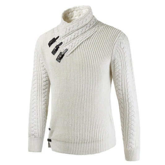 WW | Form-fitting Wool blend Asymmetrical collar Buckle details
