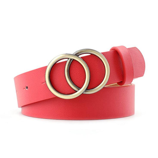 Beltona - Damen-Ledergürtel mit O-Ring-Schnalle