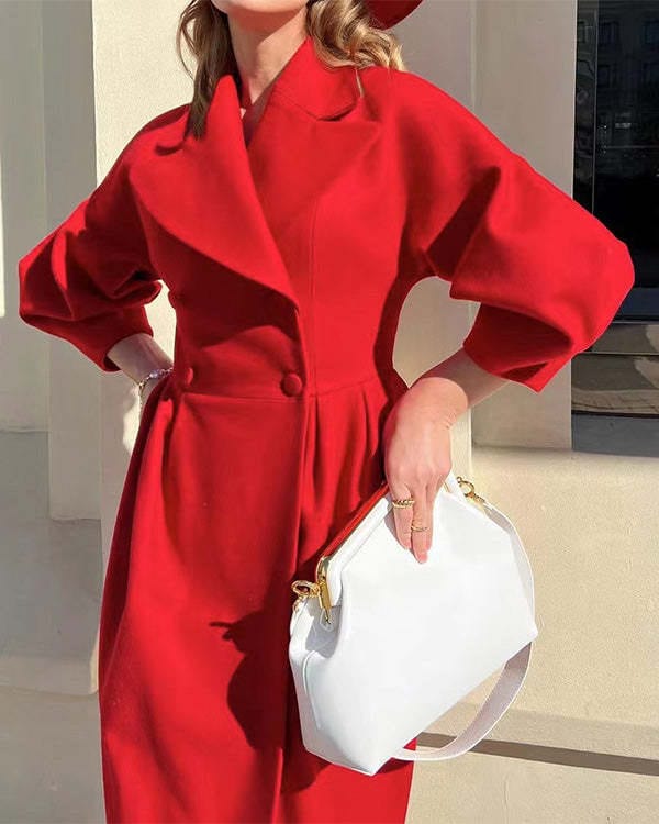 WW | Clara Lantern Sleeve Coat Elegant and Stylish