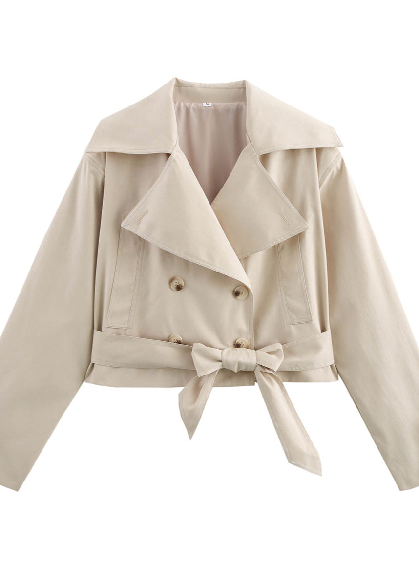WW | Gekürzter Gürteltrenchcoat mit Übergroßen Revers