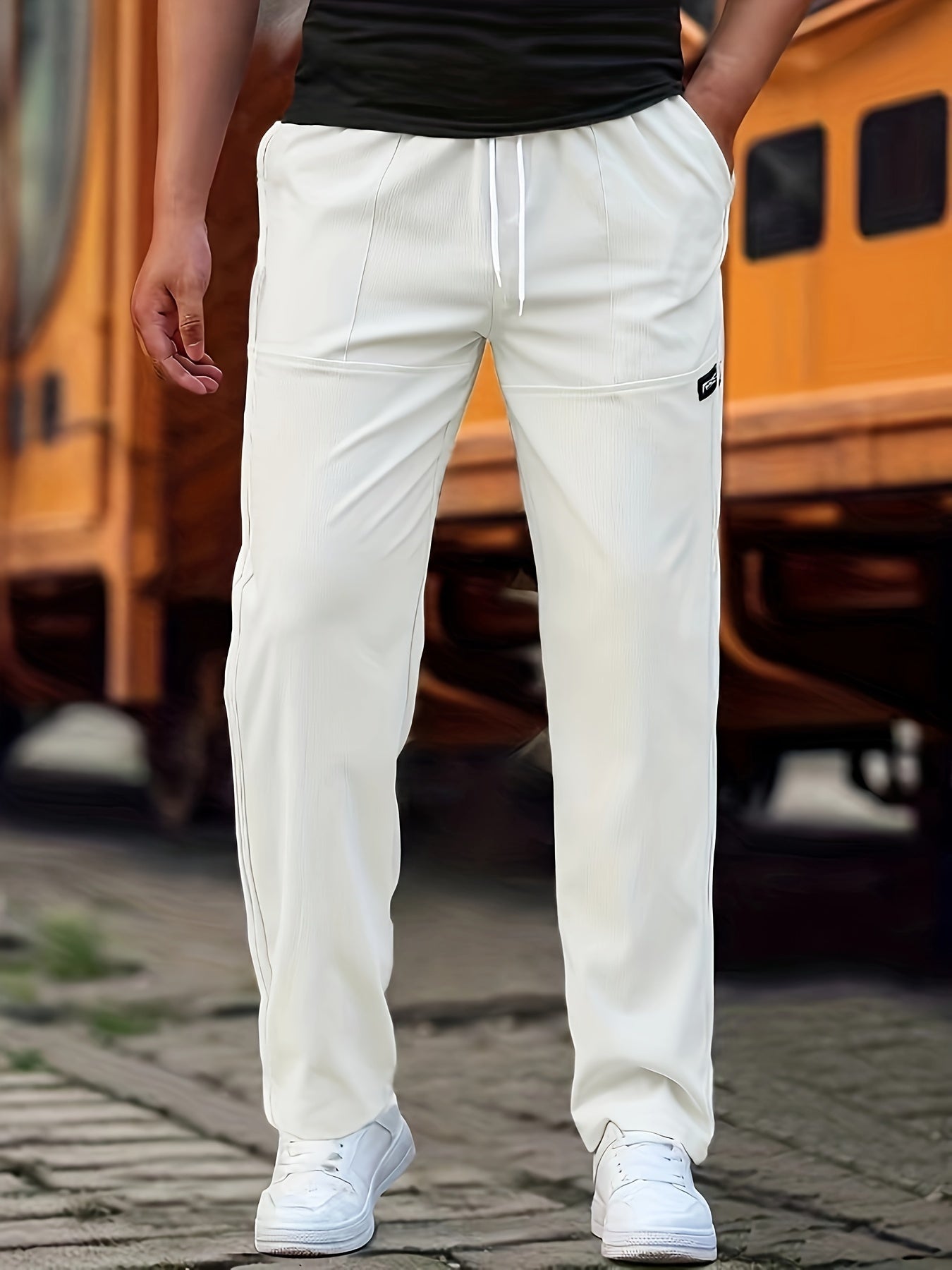 WW | Stilvolle Kordelzug Athletische Hosen Mit Taschen Für Herren