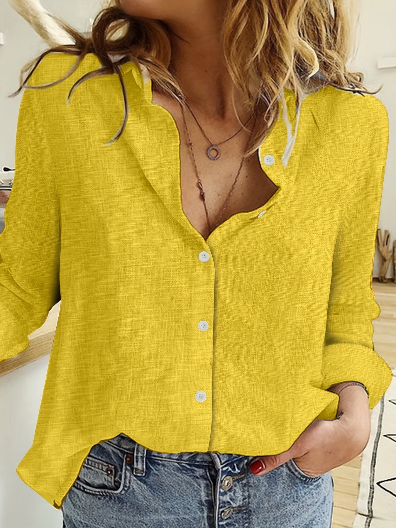 WW | Casual Linen Long-Sleeve Shirt