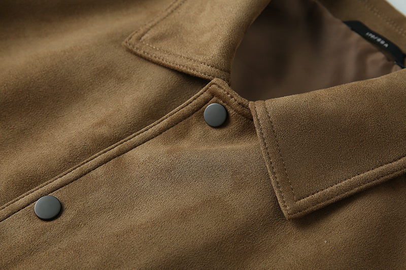 WW | Lässige; Wildlederjacke mit Revers