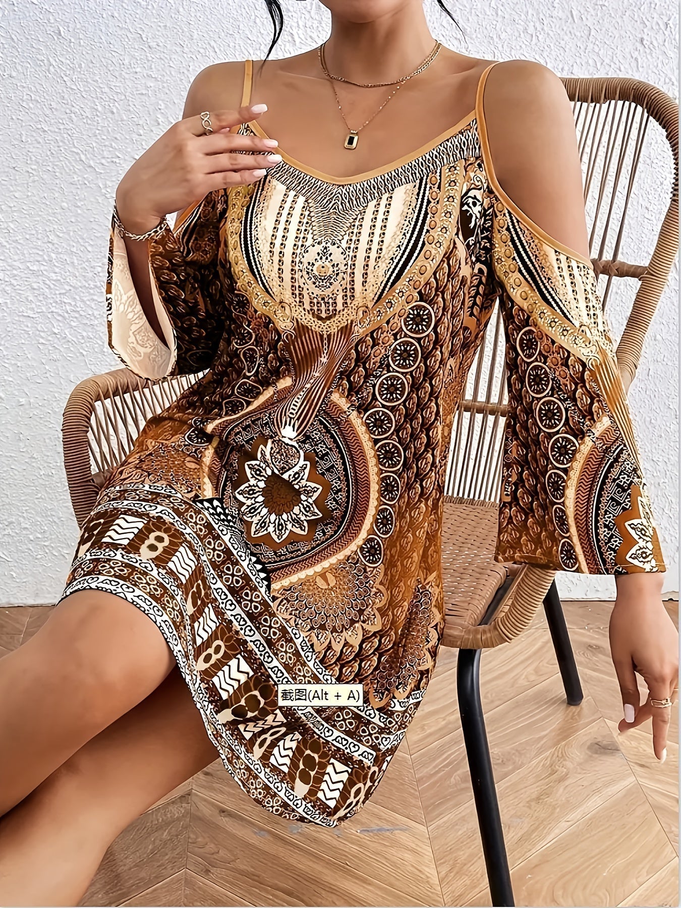 Ophelia | Boho Tunic Dress with Print
