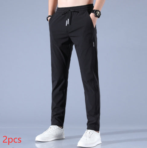 WW | Atmungsaktive Gerade Sporthose Aus Sommer Eis Seide Für Herren