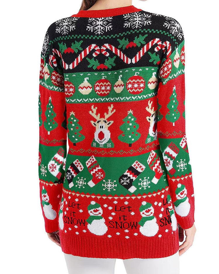 WW | Lockere Strick Weihnachts Cardigan Pullover