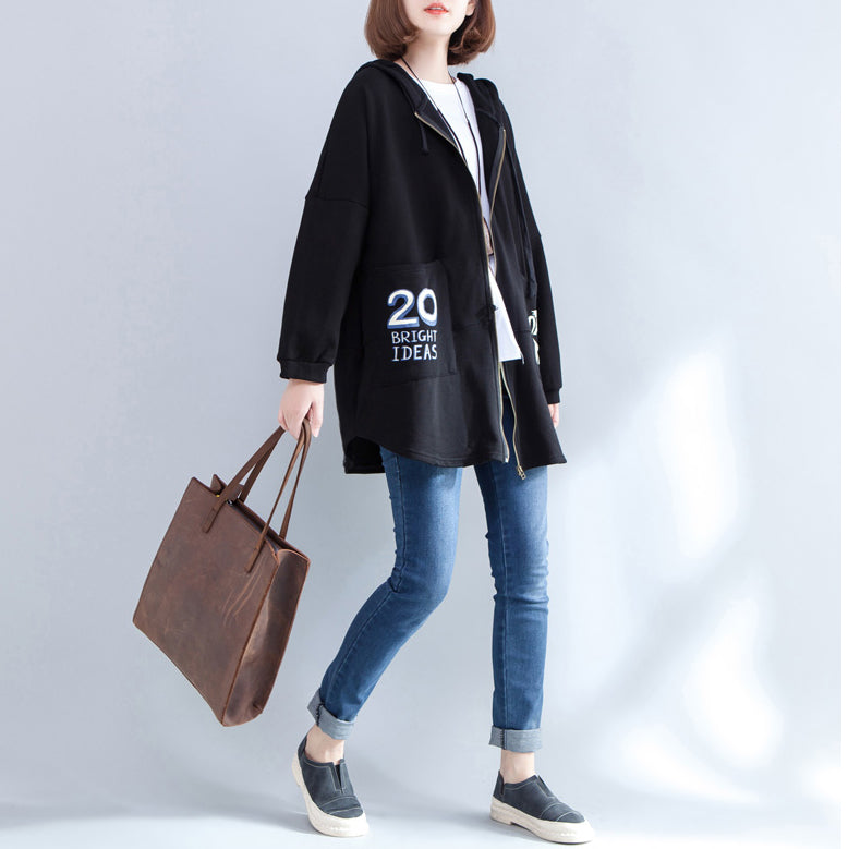 WW | Autumn Hooded Cotton Coats Plus Size Casual Zipper Cardigans Outerwear