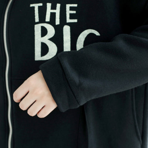WW | Fashion Casual Cotton Print Coats Oversized Zipper Long Sleeve Hooded Trench Coat Winter Outfits