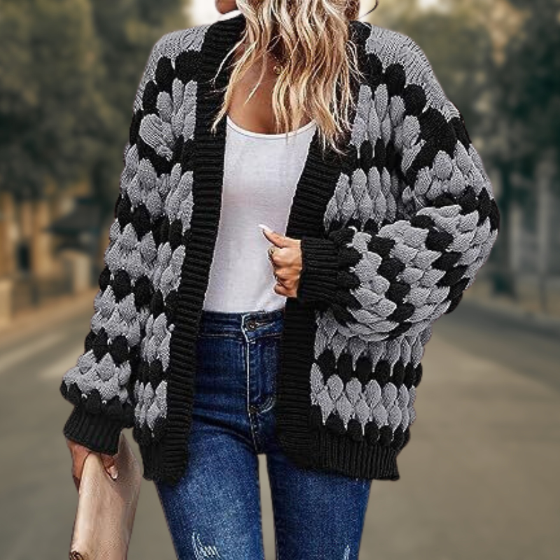 WW | Chunky Knit Cardigan Oversized Fit Open Front Soft And Comfortable
