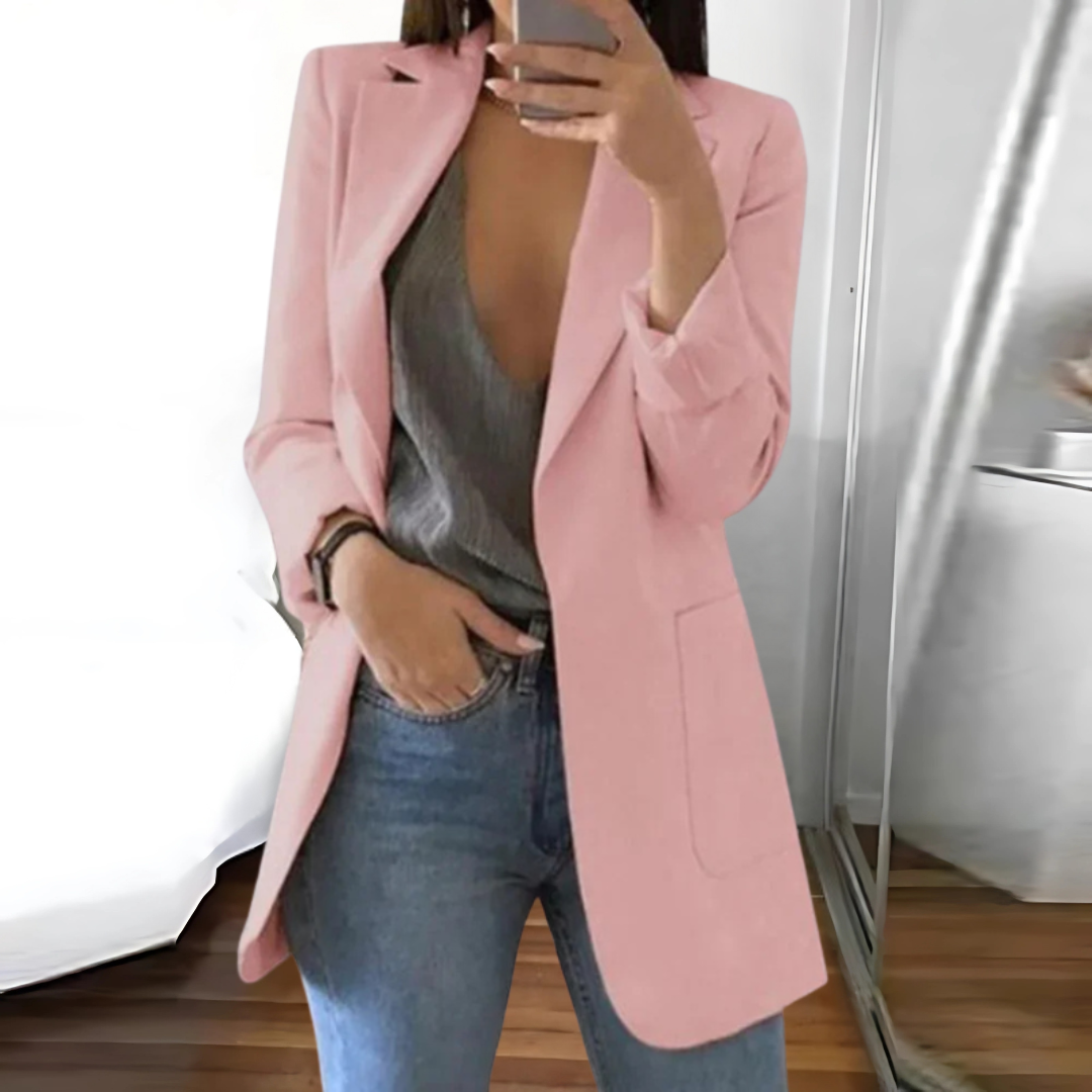 WW | Open Front Winter Blazer with Long Sleeves