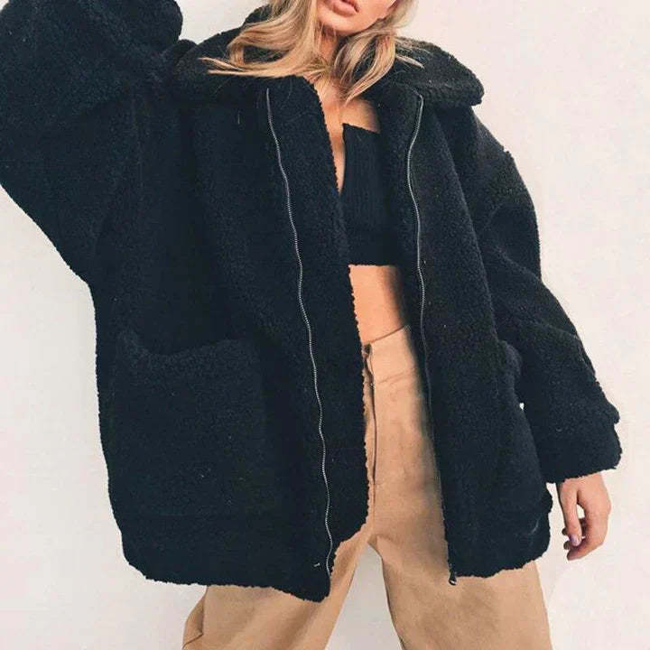 WW | Kuschelige Fleecejacke für Frauen mit weitem Kragen Perfekt für winterliche Tage