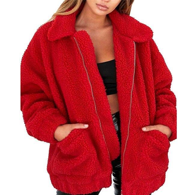 WW | Damen Fleecejacke mit weitem Kragen Perfekt für winterliche Tage