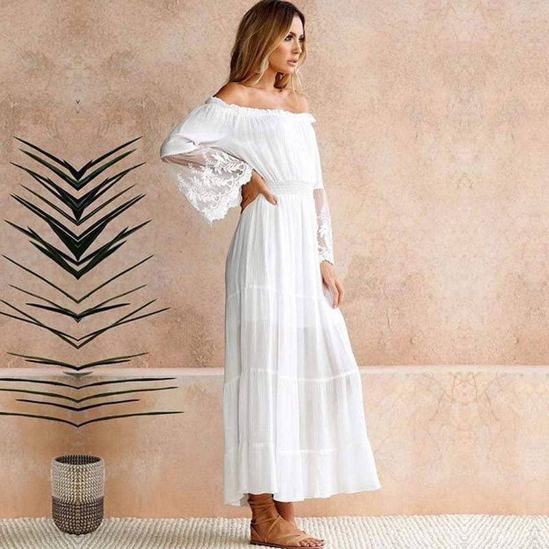 WW | Bohemian Baumwollspitzen Maxikleid
