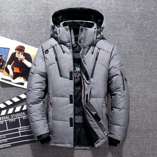 WW | Men's Winter Jacket with Hood and Stylish Zipper Pocket Design