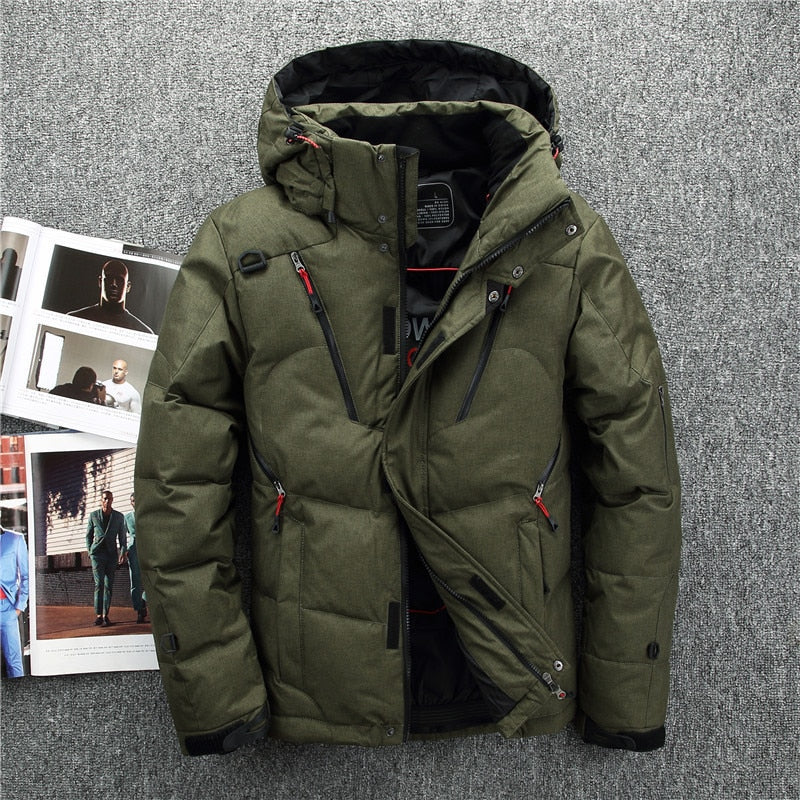 WW | Men's Winter Jacket with Hood and Stylish Zipper Pocket Design