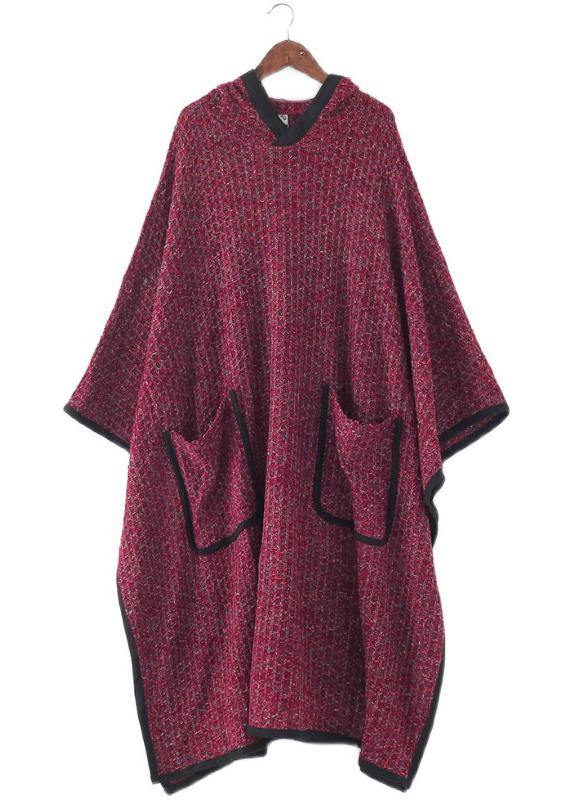 WW | Plus-Size-Bekleidung langer Wintermantel Frauen schwarz mit Kapuze großer Saum Wollmäntel